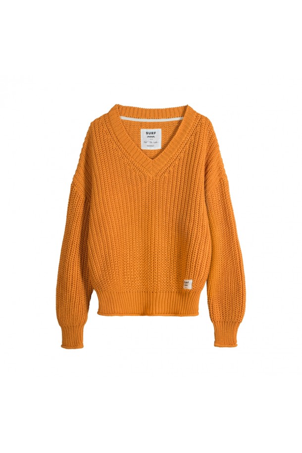 Knitted V Sweater - Mango Kush
