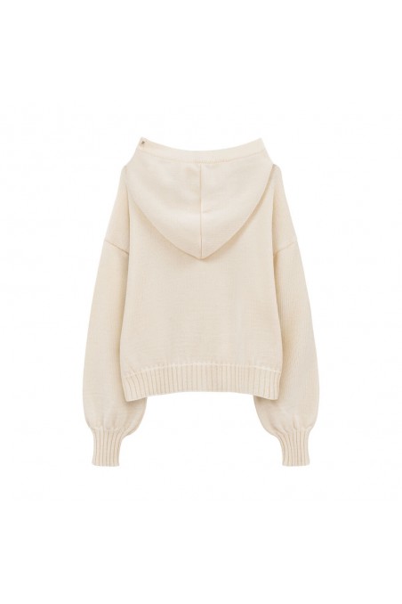 Merino Hoodie Sweater  Vintage White